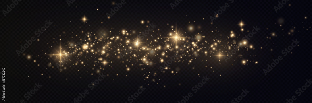 Obraz premium golden particles. light effect. Gold dust. background decoration.Christmas dust.