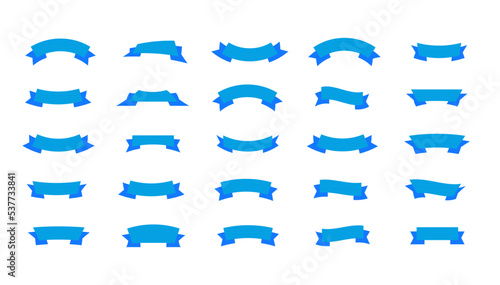 set of blue ribbons	
