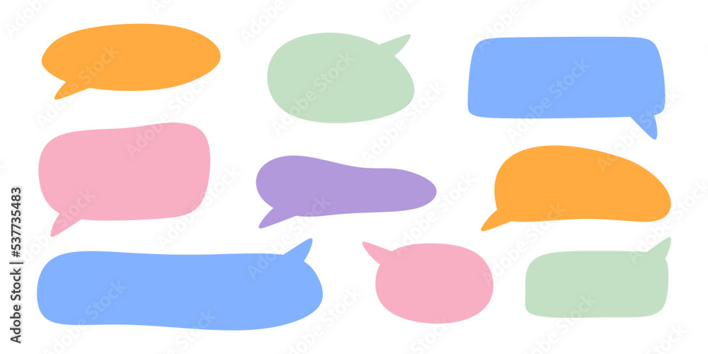 Set of speech bubbles. hand-drawn speech bubbles collection. Empty blank comment. Talk chat speak message. Bubble speech Vector illustration. eps10 Set of speech bubbles. hand-drawn speech bubbles collection. Empty blank comment. Talk chat speak message. Bubble speech Vector illustration. eps10