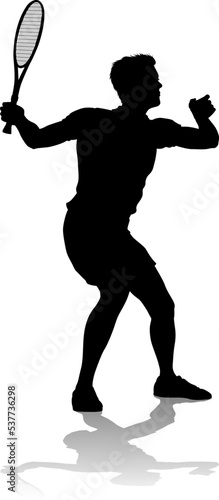 A tennis player man male sports person in silhouette