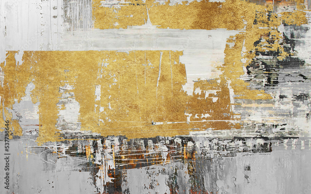 Golden abstract landscape. Art creative design projects posters