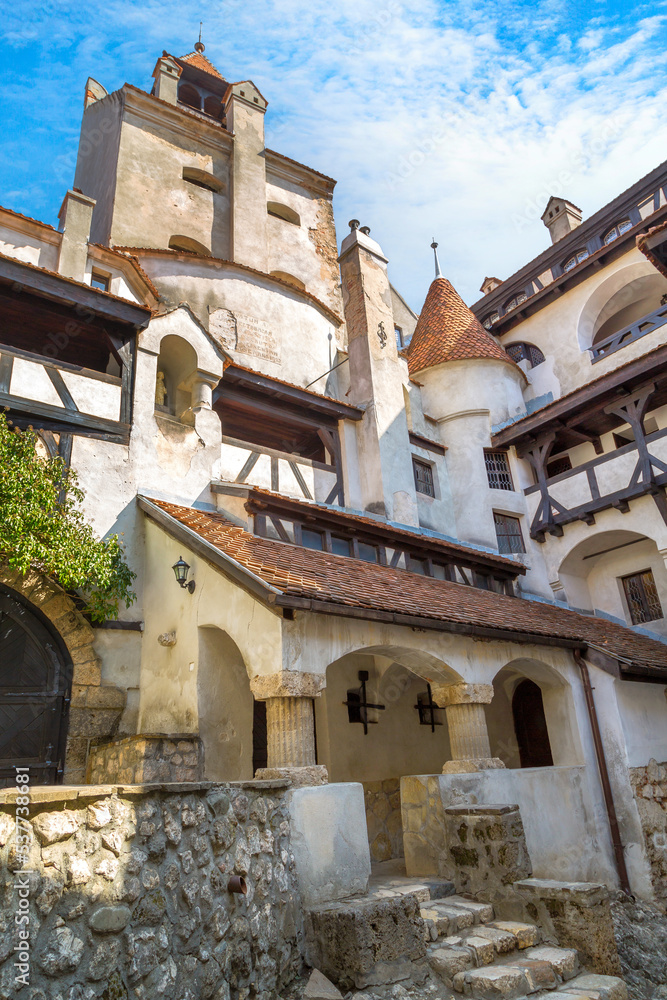 Fototapeta premium Courtyard of Dracula castle in Bran, Romania