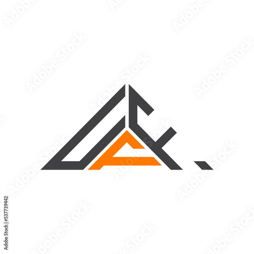 UFF letter logo creative design with vector graphic, UFF simple and modern logo in triangle shape. photo