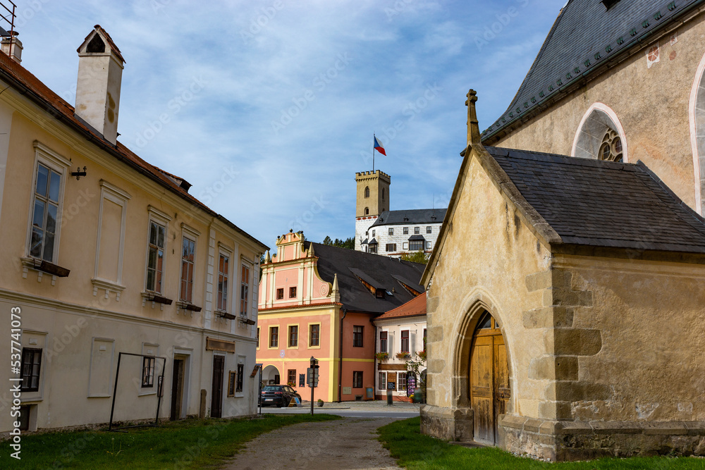 Small ancient town Rozmberk nad Vltavou, Czech Republic.