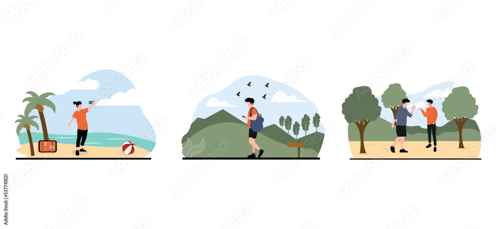 Traveling Flat Bundle Design Illustration Traveling Flat Bundle Design Illustration