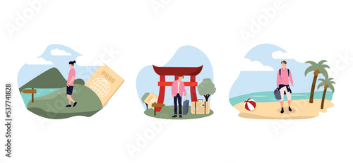 Traveling Flat Bundle Design Illustration