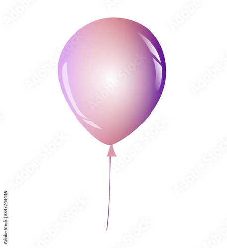  Illustration red and purple balloon on isolate white background.Object for decorate greeting card, wallpaper,web,gift wrap,Happy new year,Valentine, birth day,wedding and party.