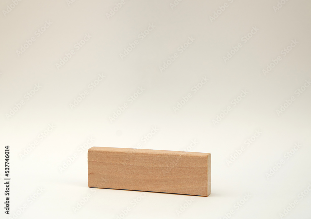 wooden block on white background