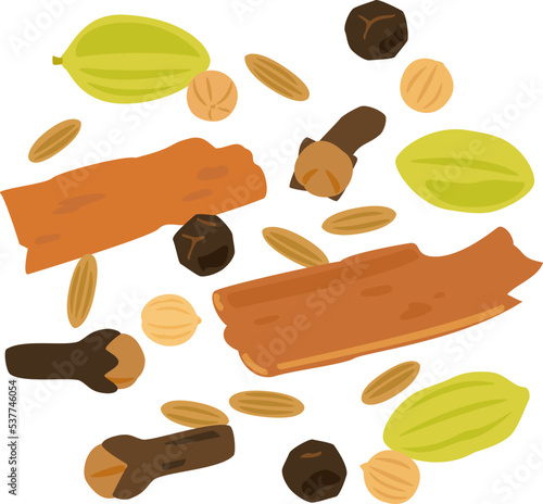 ガラムマサラのスパイス