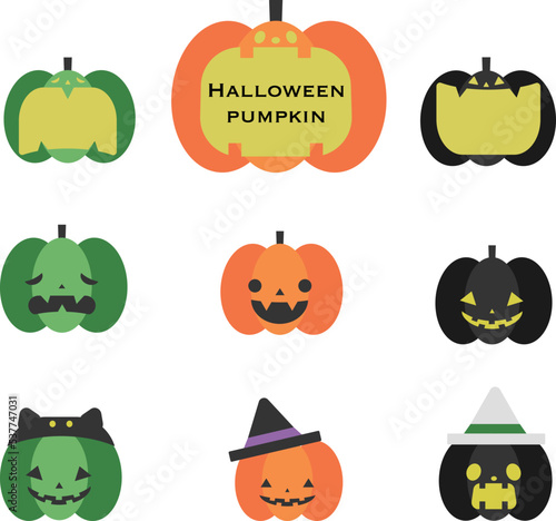 ハロウィン　ジャックオランタン　パンプキン　イラスト