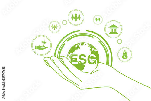 ESG Environmental, Social and Governance Concepts  vector illustration with icon