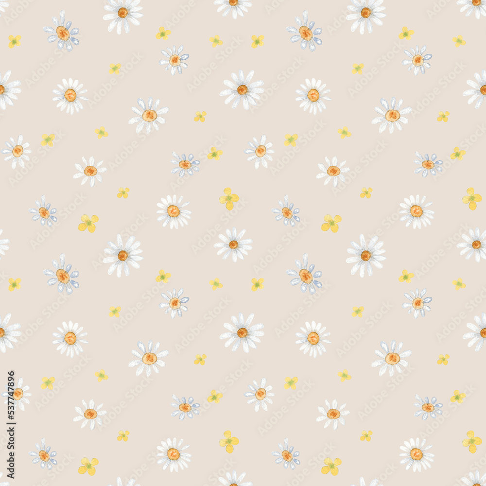 Watercolor hand drawn rural seamless pattern with hen, goose and eggs. Farm illustaration Watercolor hand drawn rural seamless pattern with hen, goose and eggs. Farm illustaration