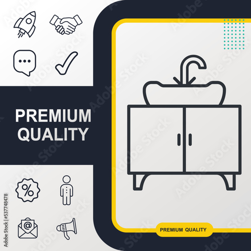 Sink unit icon graphic element. Modern design.