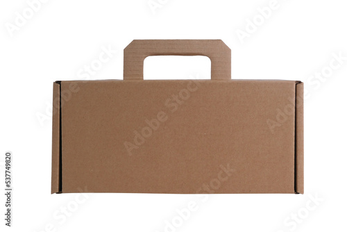 A cardboard container with a handle. Eco-friendly Reusable Packing Box