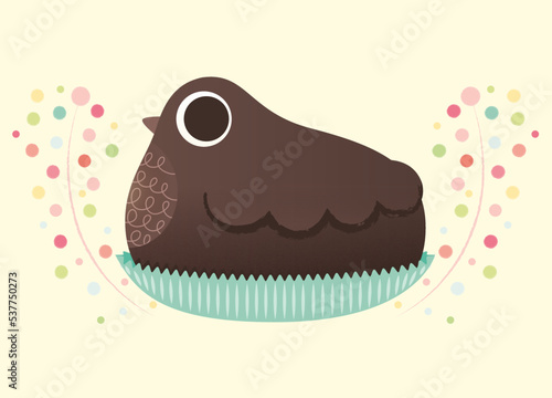 Belle poule en chocolat de Pâques, un délice pour les enfants gourmands, illustration pour boîte à offrir, décoration packaging, chocolatier et professionnel du cacao, personnage de dessin animé