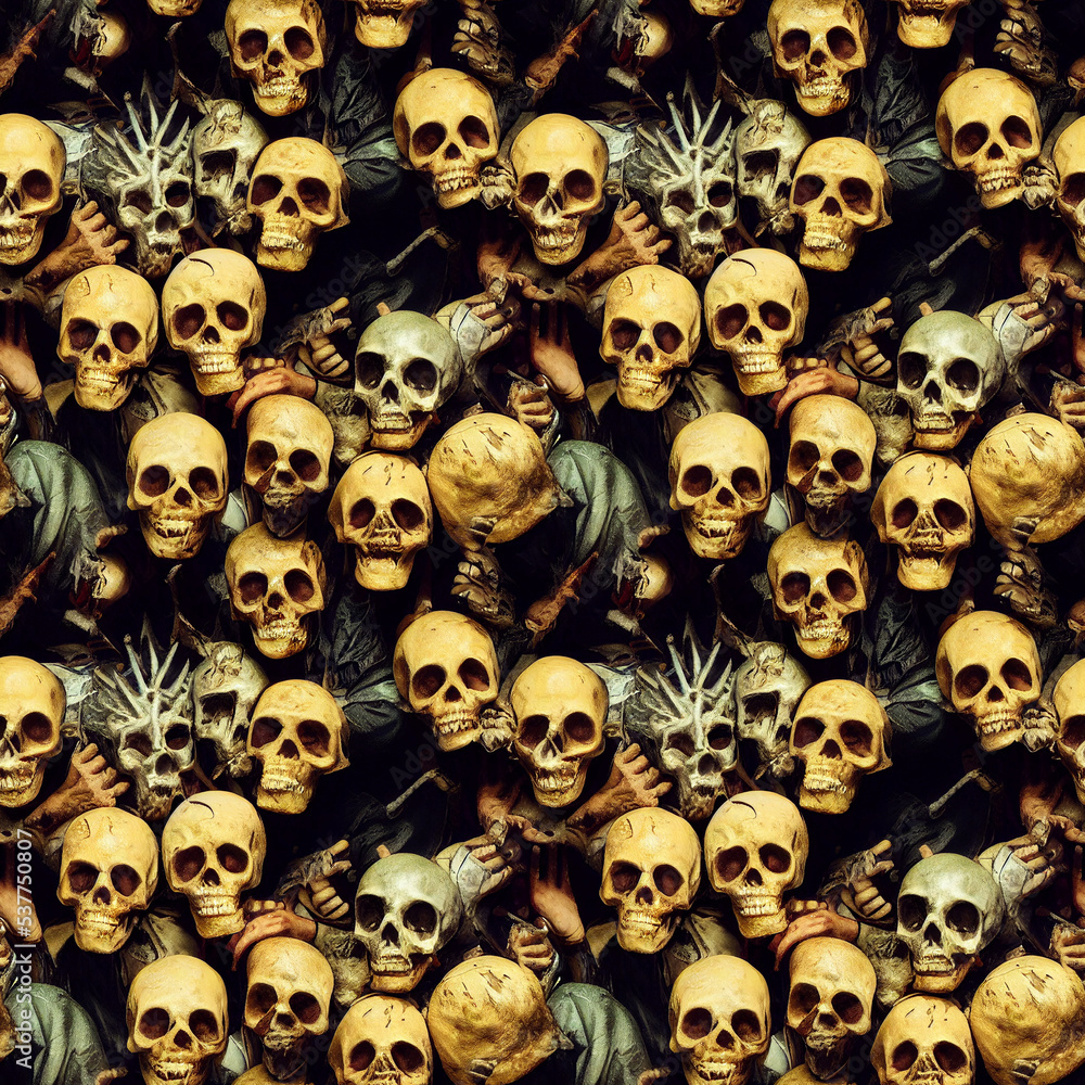 Collection of skulls and bones
