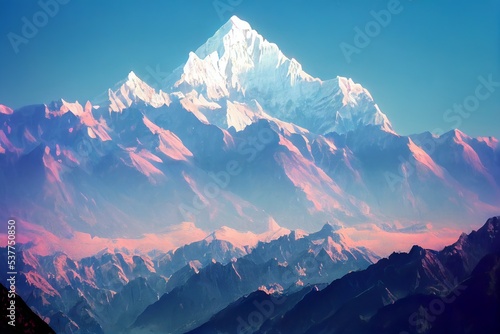 3D illustration of Everest area