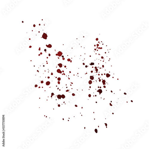 Drops of watercolor splashes, from wine, blood, paint, red burgundy color. PNG.