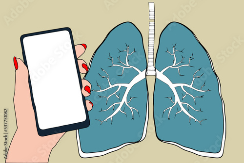 illustration of the Lungs. Modern illustration for the medicine, health care and anatomy theme.