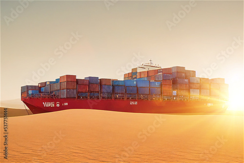 Cargo ship stranded on the ...