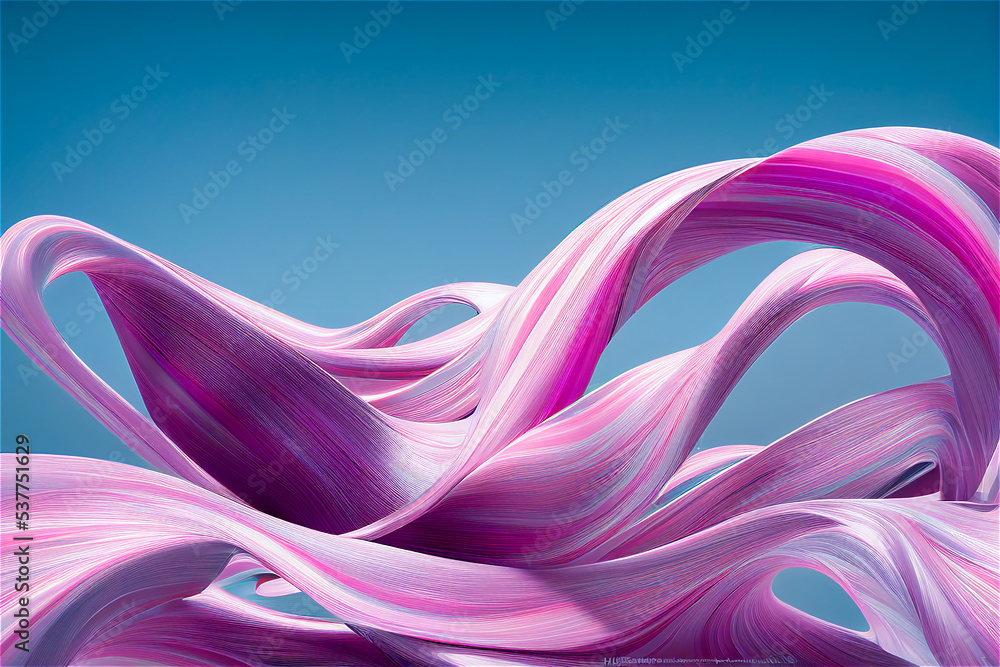 3D rendering of Abstract illustration in pastel pinks