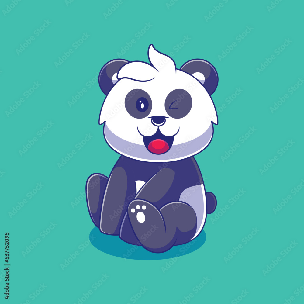 Naklejka premium cute panda illustration suitable for mascot sticker and t-shirt design