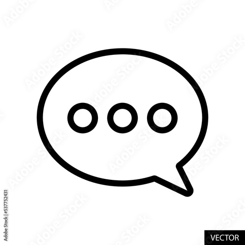 Message sign, chat symbol vector icon in line style design for website design, app, UI, isolated on white background. Editable stroke. Vector illustration.