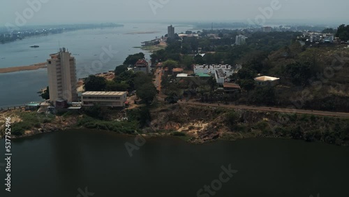 Bangui, Central African Republic. Aerial view of Ubangi River.