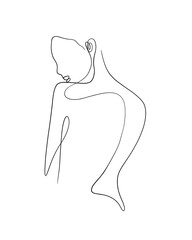 Fototapete Eine Linie Frauenakt Rückenansicht romantische Linienkunst  © Sadam