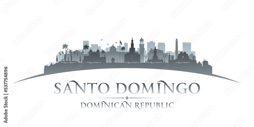 Santo Domingo Dominican Republic city silhouette white background