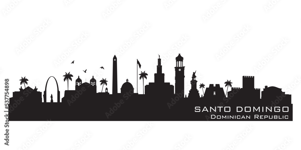 Santo Domingo Dominican Republic city skyline vector silhouette