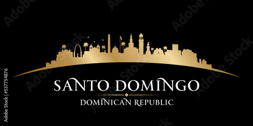 Santo Domingo Dominican Republic city silhouette black background
