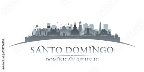 Santo Domingo Dominican Republic city silhouette white background photo