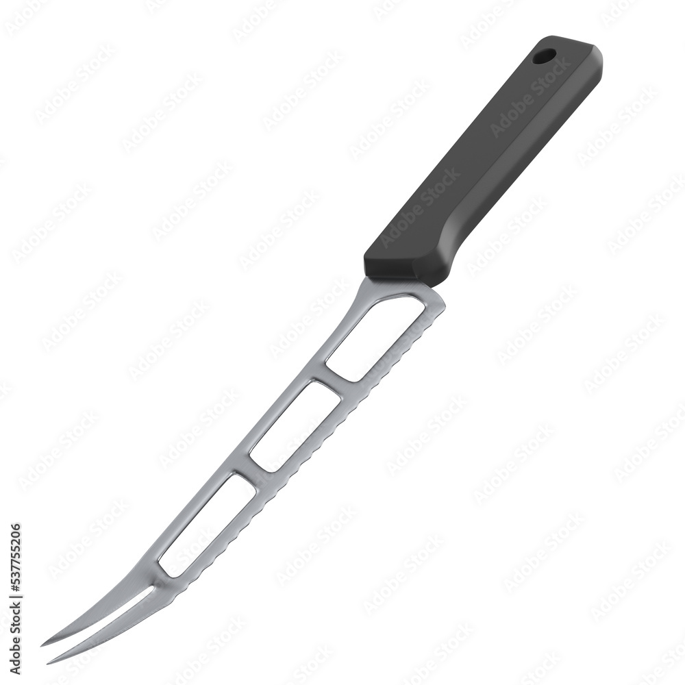3d rendering illustration of a knife for soft cheese 3d rendering illustration of a knife for soft cheese