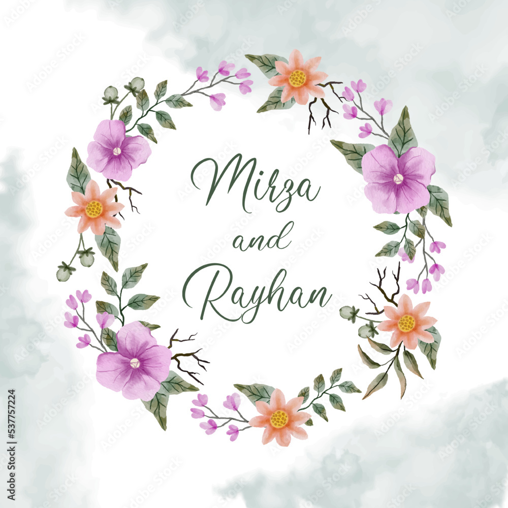 An elegant watercolor flower frame An elegant watercolor flower frame