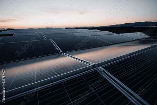 Detail of a photovoltaic system, for sustainable energy and against climate change