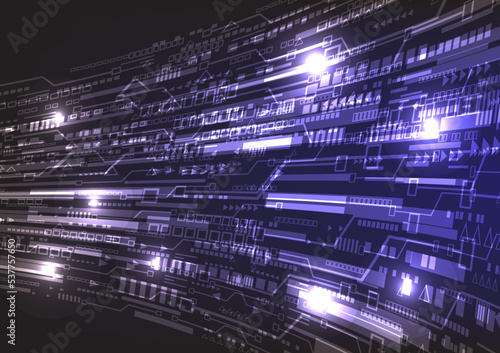 optics background with spots. Abstract technology background Hi-tech communication concept innovation background vector illustration. Matrix particles grid virtual reality.