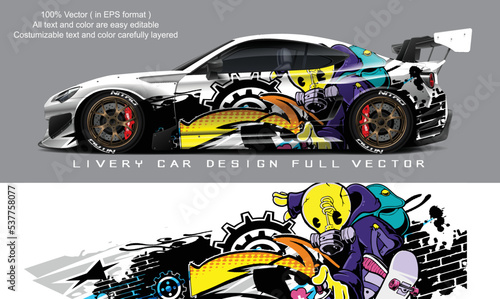 car livery graphic vector. abstract grunge background design for vehicle vinyl wrap and car branding 