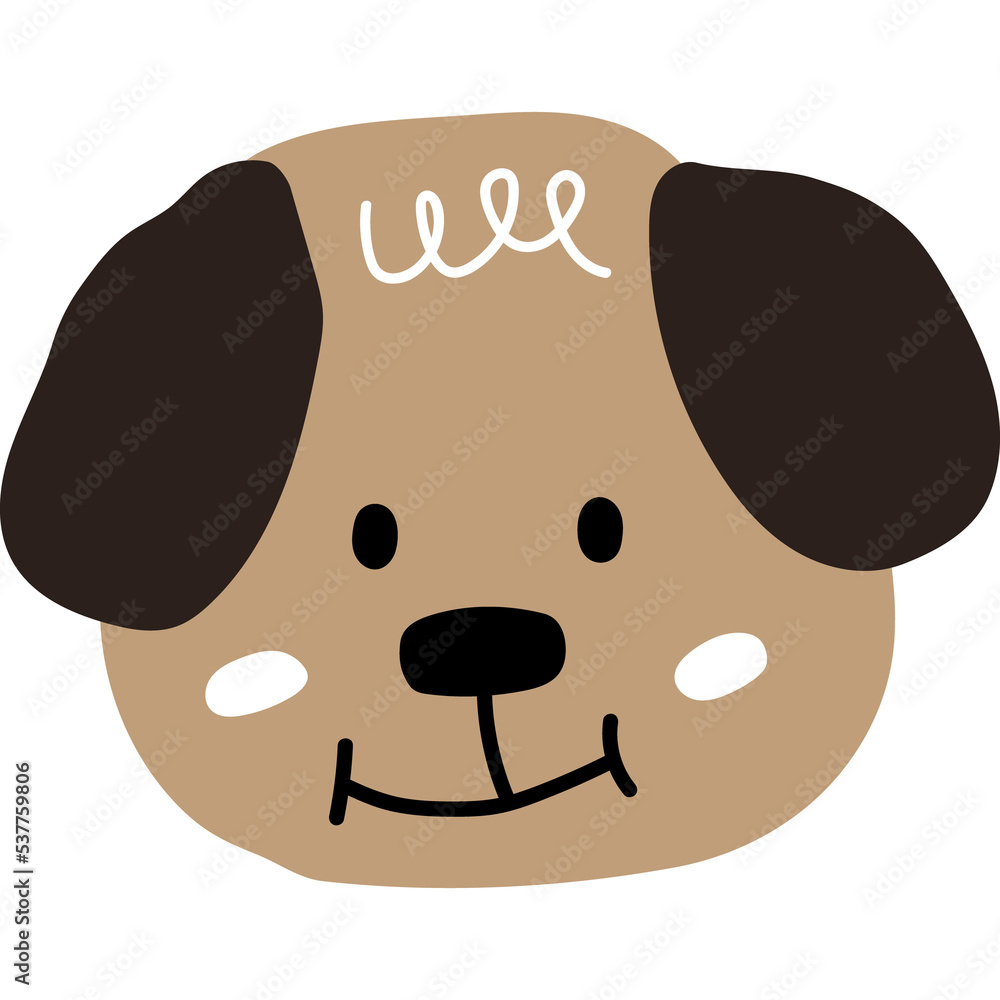 Raster illustration of cute horde dog on transparent background. Animal pint or logo. The head of a pet Raster illustration of cute horde dog on transparent background. Animal pint or logo. The head of a pet