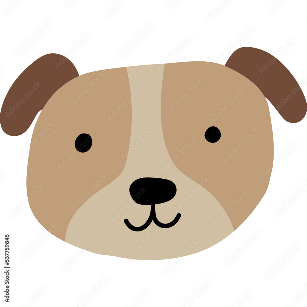 Raster illustration of cute horde dog on transparent background. Animal pint or logo. The head of a pet Raster illustration of cute horde dog on transparent background. Animal pint or logo. The head of a pet