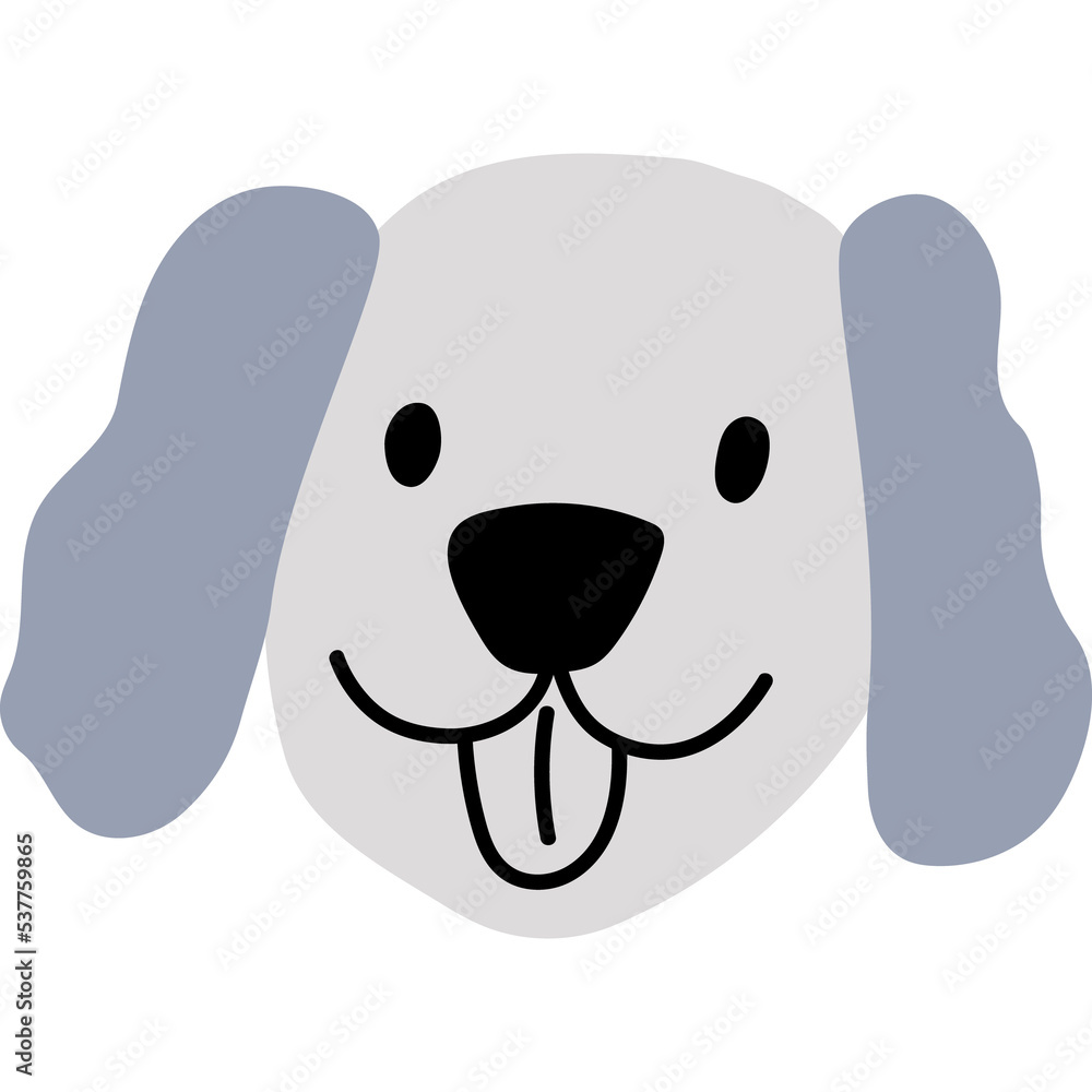 Raster illustration of cute horde dog on transparent background. Animal pint or logo. The head of a pet Raster illustration of cute horde dog on transparent background. Animal pint or logo. The head of a pet