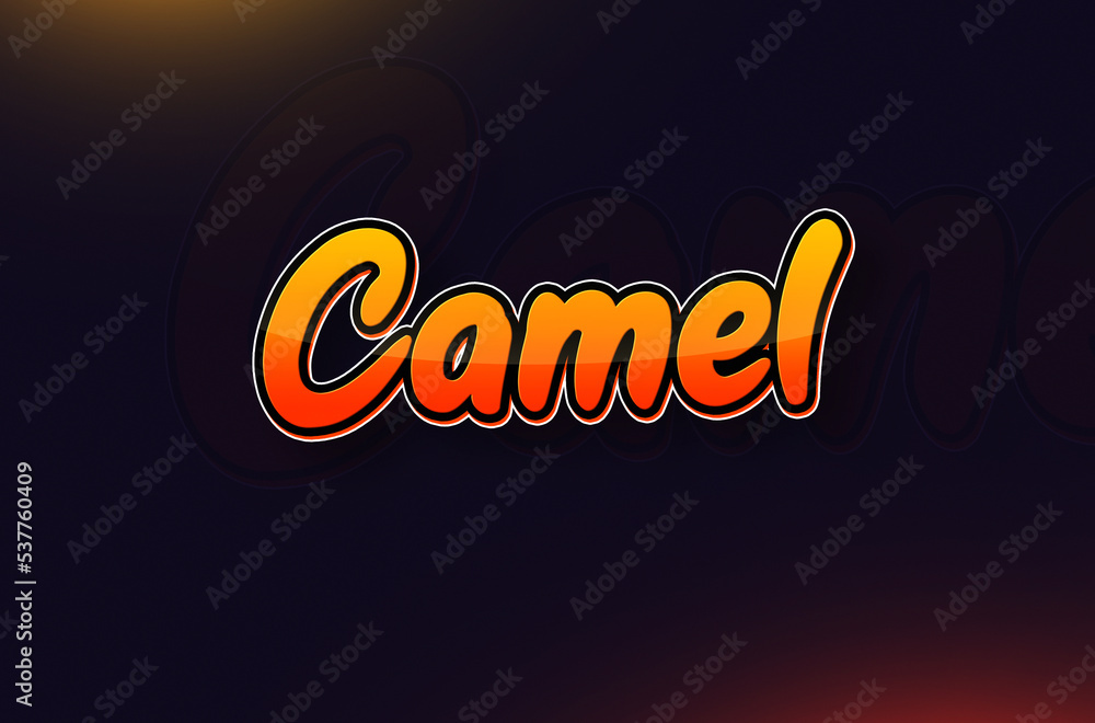 Text design of Animal name camel