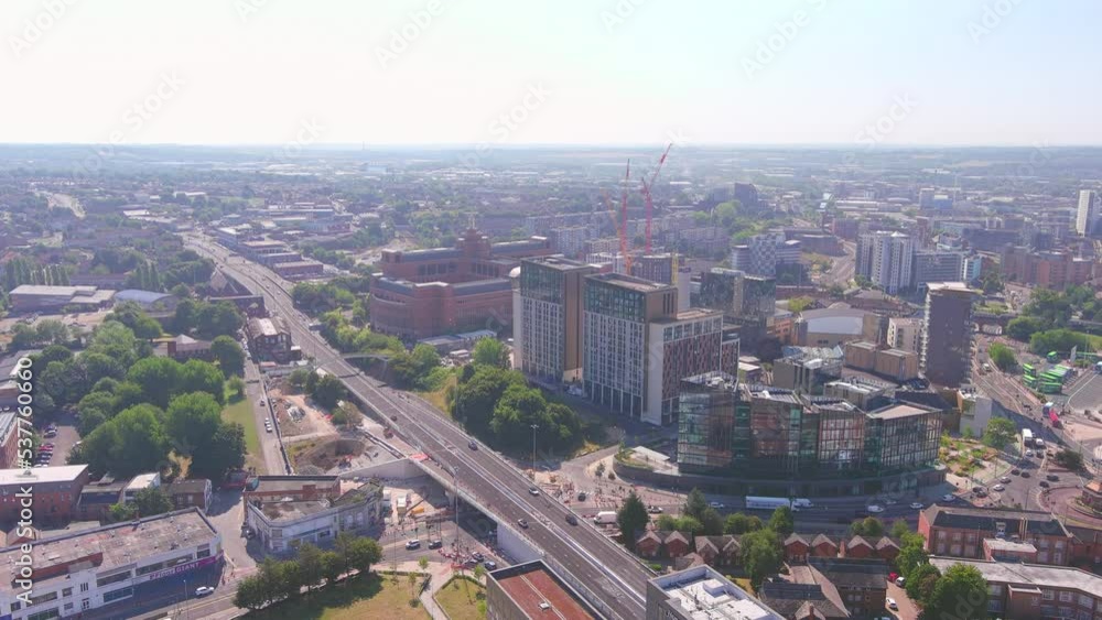 Leeds, UK: Aerial view of city in England - landscape panorama of United Kingdom from above Leeds, UK: Aerial view of city in England - landscape panorama of United Kingdom from above