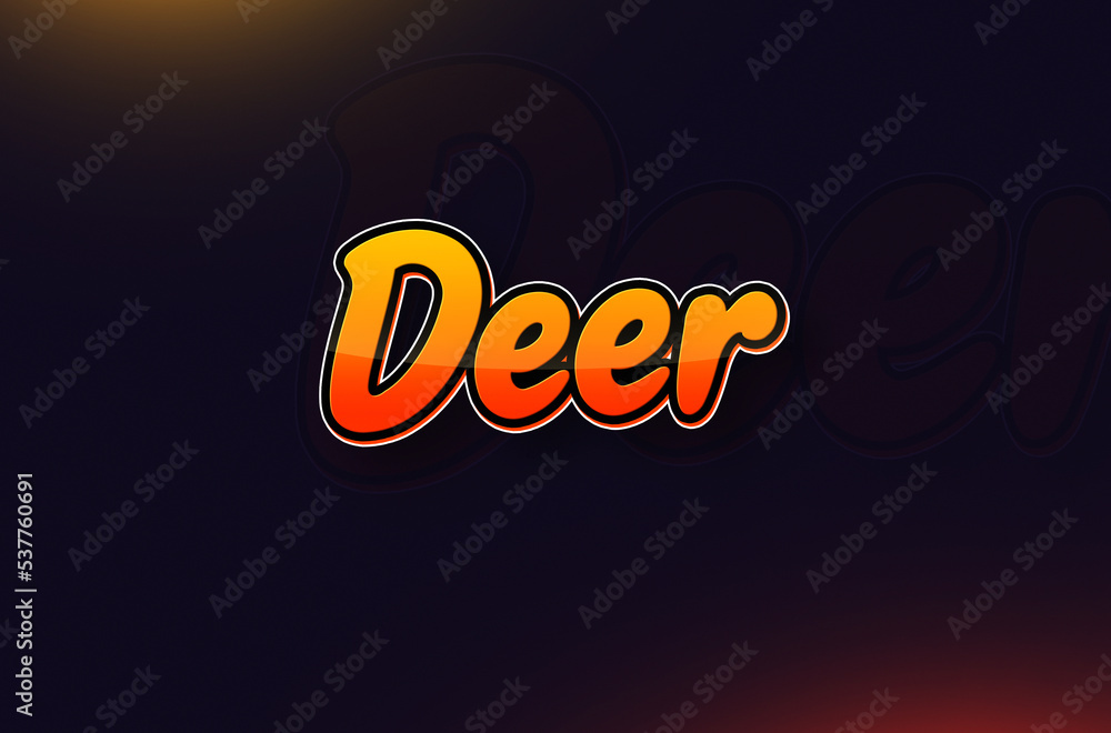 Text design of Animal name Deer Text design of Animal name Deer