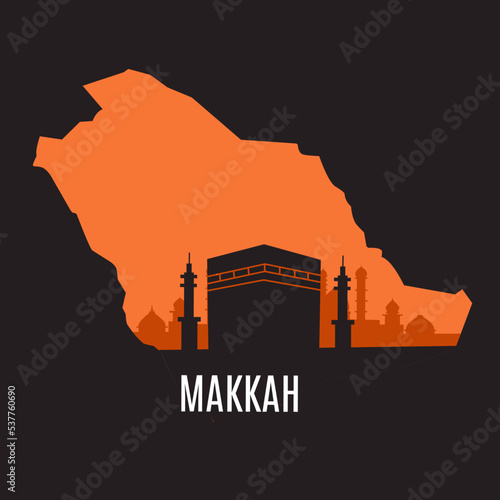 illustration vector of makkah perfect for print,apparel,etc.