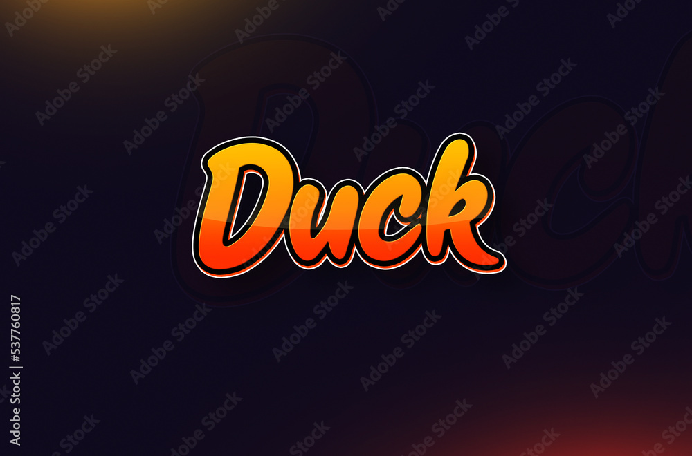 Text design of Animal name Duck Text design of Animal name Duck