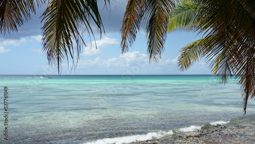 a beautiful beach between Saona Island Beach and Playa Bonita on Isla Saona in the Dominican Republic in the month of February 2022 © Miriam