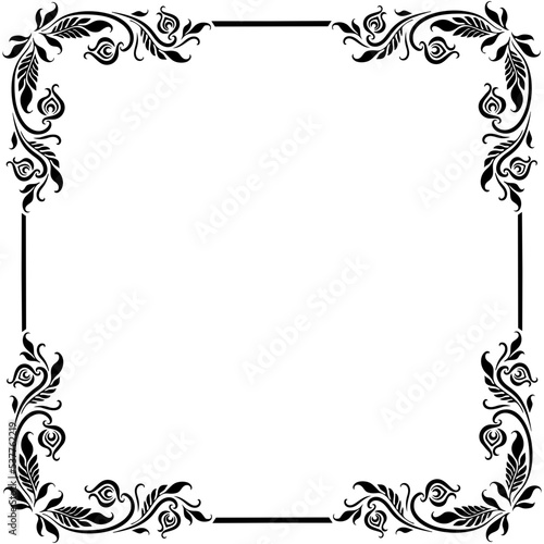 illustration of a decorative ornament abstract floral frame with floral ornament confetti with floral elements