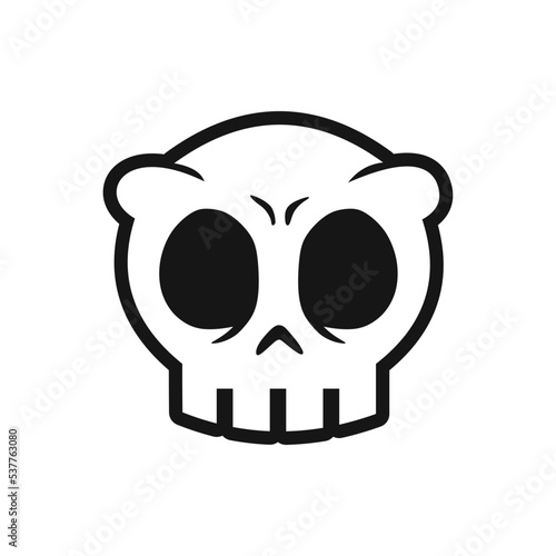 Skull Icons Vector Black Halloween