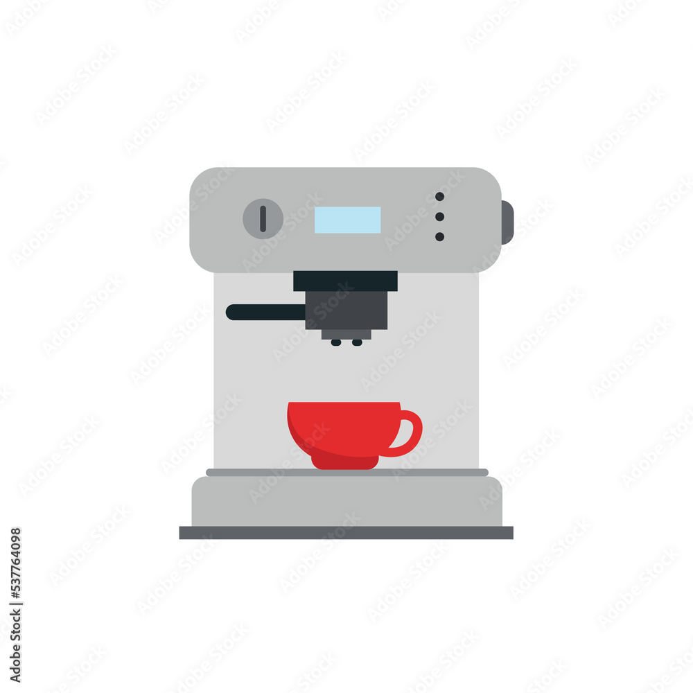 Carob coffee maker and cup, illustration